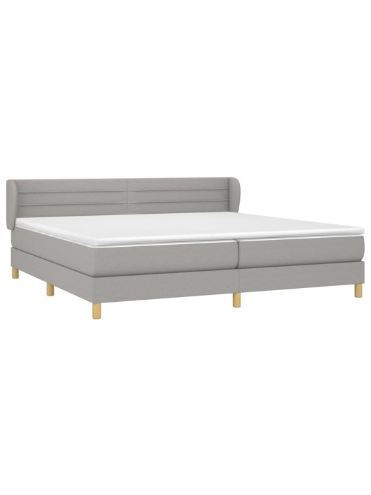 Box spring postel s matrací světle šedá 200 x 200 cm textil
