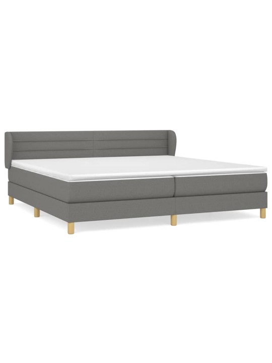 Box spring postel s matrací tmavě šedá 200x200 cm textil