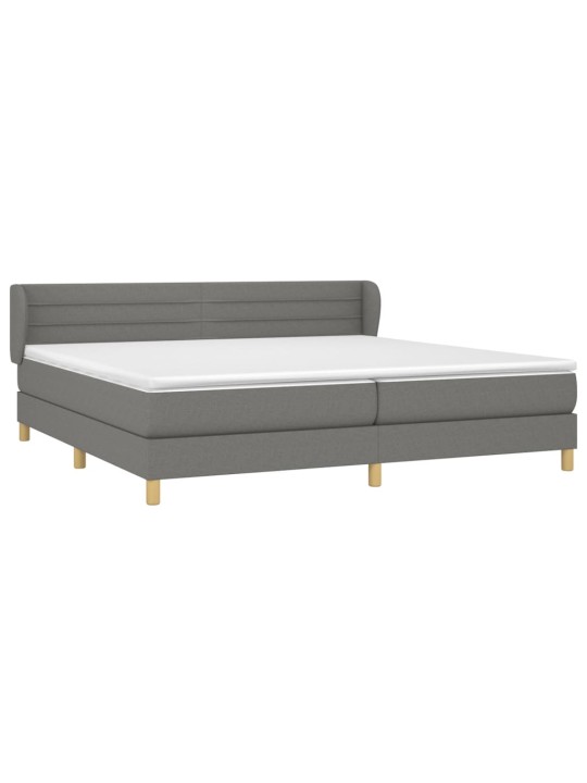 Box spring postel s matrací tmavě šedá 200x200 cm textil