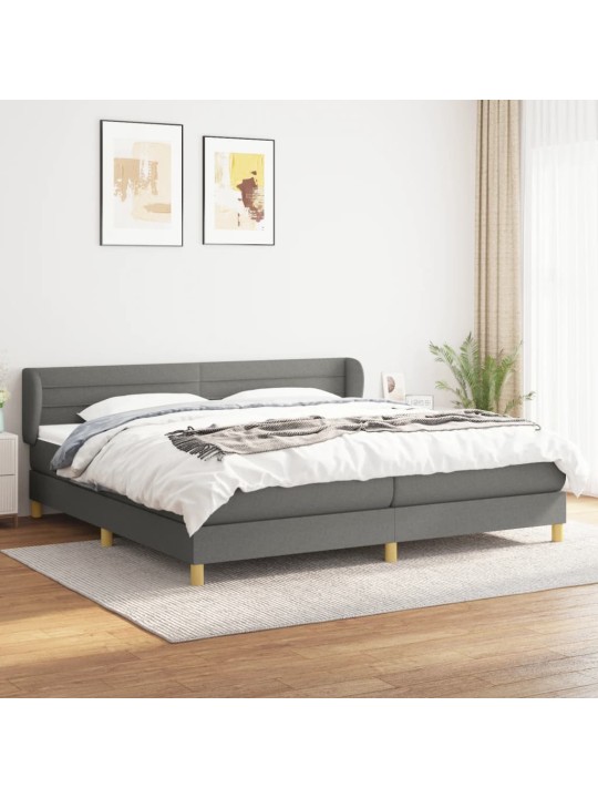 Box spring postel s matrací tmavě šedá 200x200 cm textil