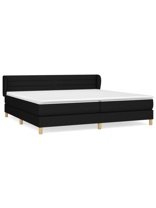 Box spring postel s matrací černá 200x200 cm textil