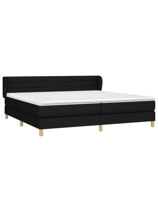 Box spring postel s matrací černá 200x200 cm textil