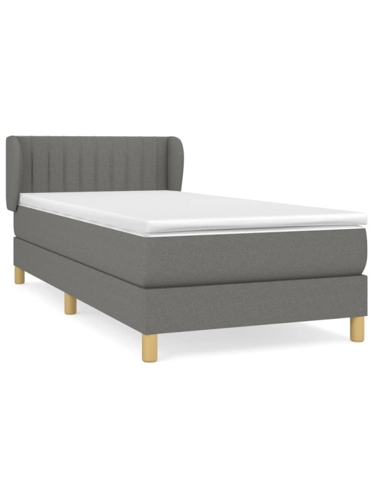 Box spring postel s matrací tmavě šedá 80 x 200 cm textil