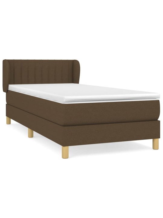 Box spring postel s matrací tmavě hnědá 90x190 cm textil