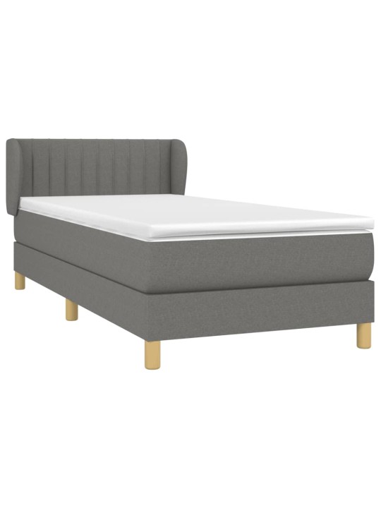 Box spring postel s matrací tmavě šedá 90x200 cm textil