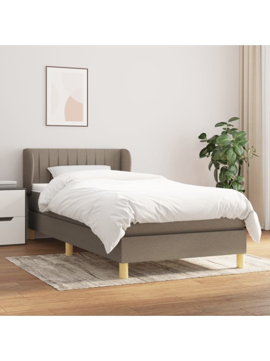 Box spring postel s matrací taupe 90x200 cm textil