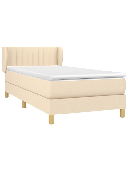 Box spring postel s matrací krémová 100 x 200 cm textil