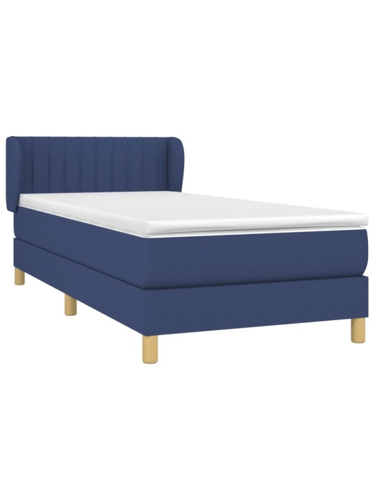 Box spring postel s matrací modrá 100 x 200 cm textil