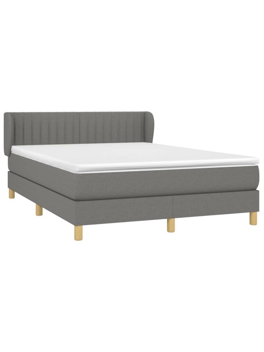 Box spring postel s matrací tmavě šedý 140 x 190 cm textil