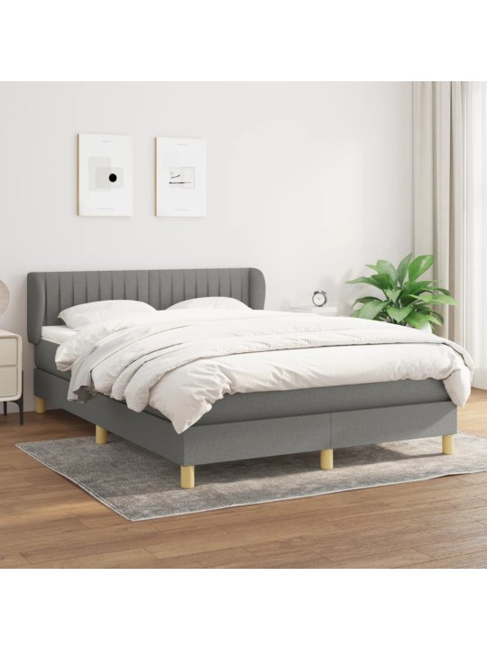 Box spring postel s matrací tmavě šedá 140x200 cm textil