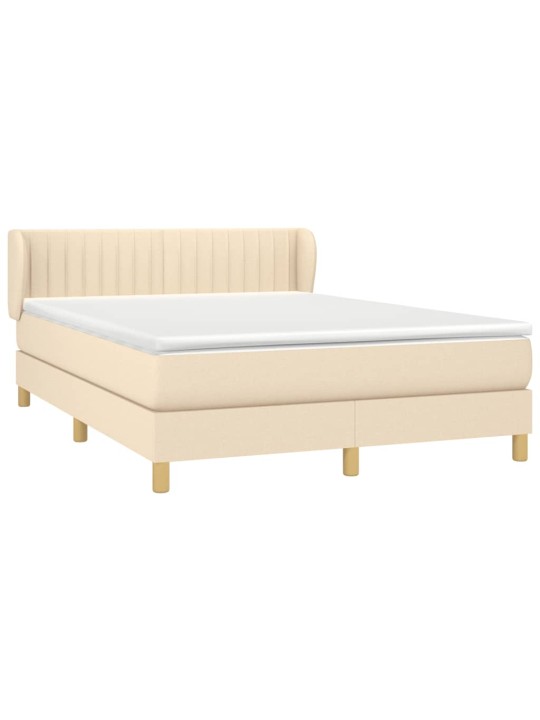 Box spring postel s matrací krémová 140x200 cm textil