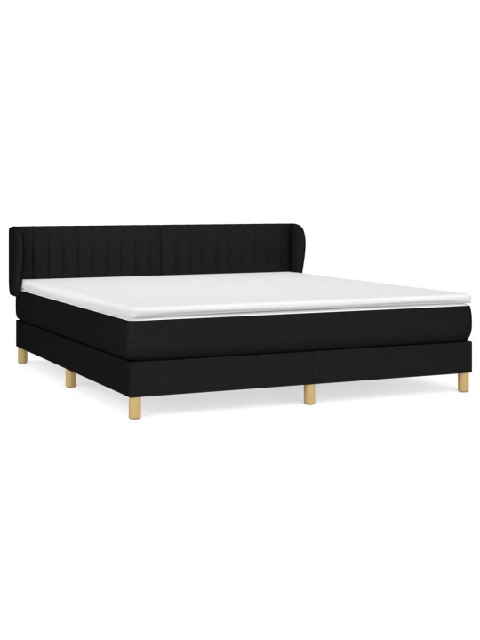 Box spring postel s matrací černá 160x200 cm textil