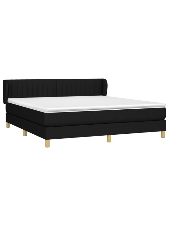 Box spring postel s matrací černá 160x200 cm textil