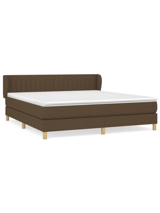 Box spring postel s matrací tmavě hnědá 160x200 cm textil