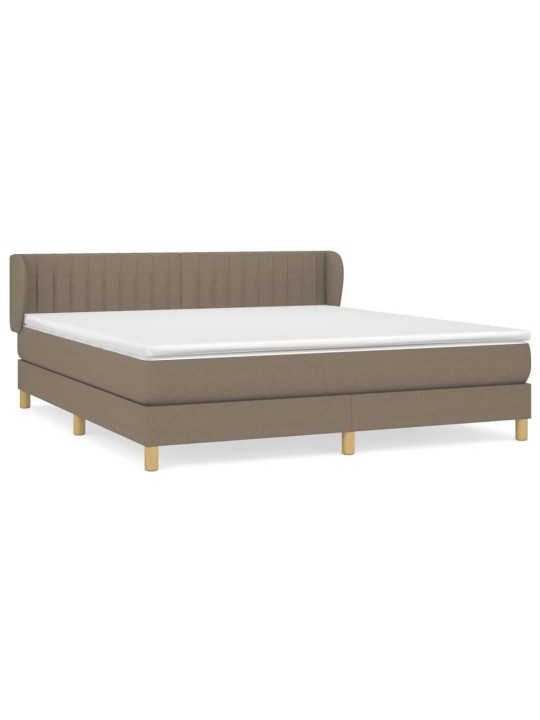 Box spring postel s matrací taupe 160x200 cm textil