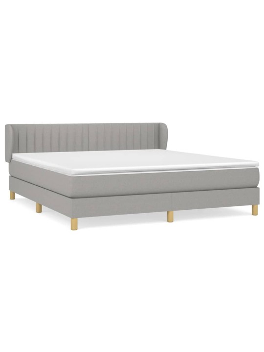 Box spring postel s matrací světle šedá 180 x 200 cm textil