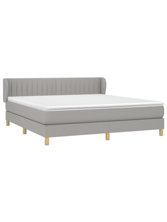 Box spring postel s matrací světle šedá 180 x 200 cm textil