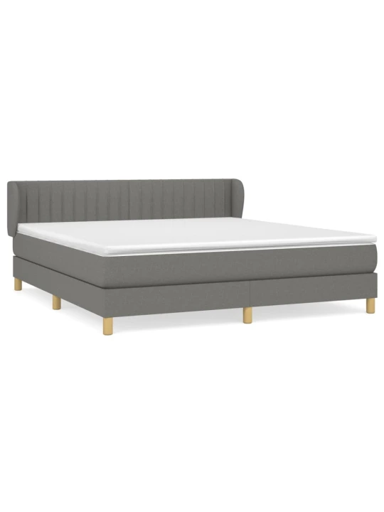 Box spring postel s matrací tmavě šedá 180x200 cm textil