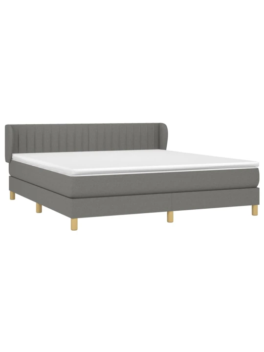 Box spring postel s matrací tmavě šedá 180x200 cm textil