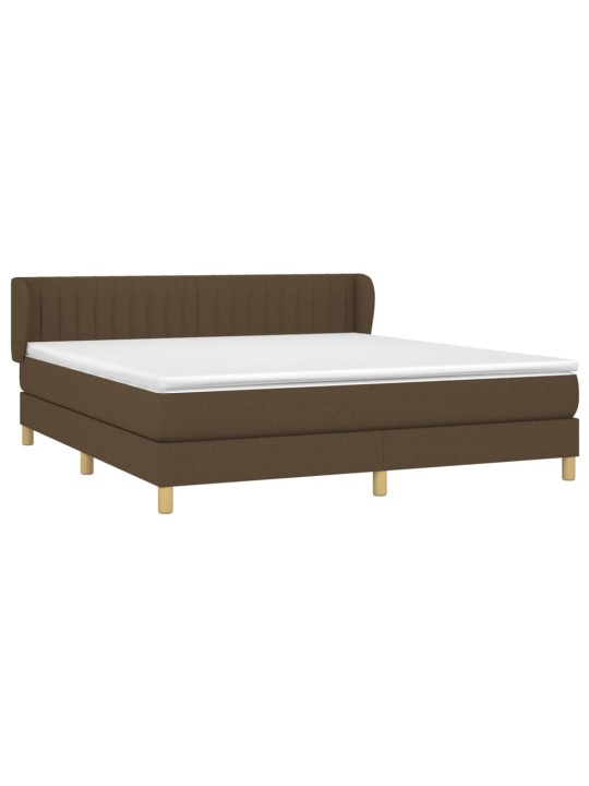 Box spring postel s matrací tmavě hnědá 180x200 cm textil