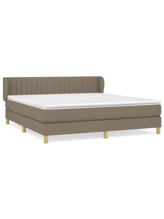 Box spring postel s matrací taupe 180x200 cm textil