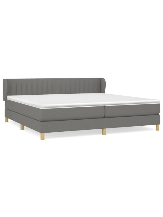 Box spring postel s matrací tmavě šedá 200x200 cm textil
