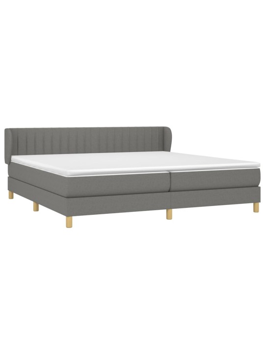 Box spring postel s matrací tmavě šedá 200x200 cm textil