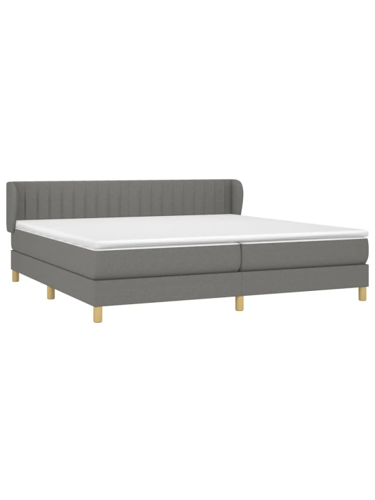 Box spring postel s matrací tmavě šedá 200x200 cm textil