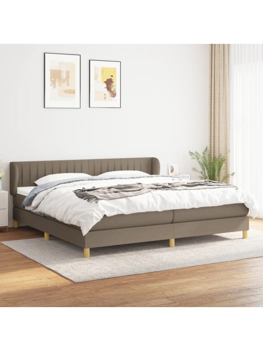 Box spring postel s matrací taupe 200x200 cm textil