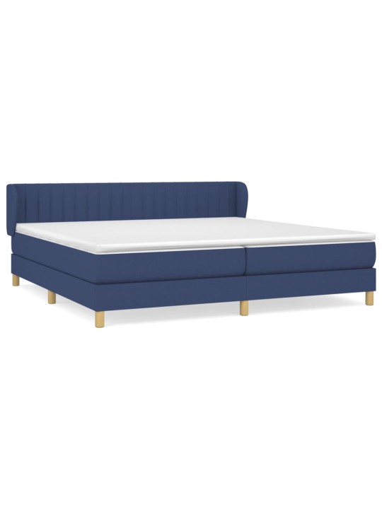 Box spring postel s matrací modrá 200x200 cm textil