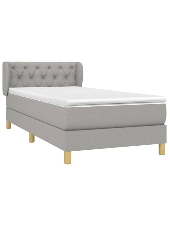 Box spring postel s matrací světle šedá 80 x 200 cm textil