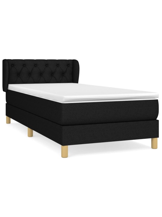 Box spring postel s matrací černá 80 x 200 cm textil