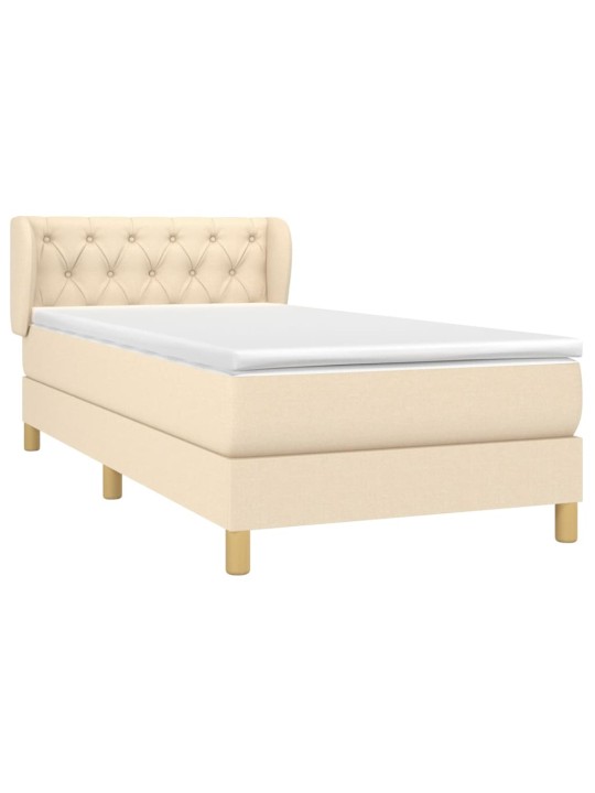 Box spring postel s matrací krémová 80 x 200 cm textil