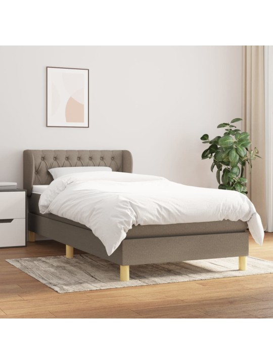 Box spring postel s matrací taupe 90x200 cm textil
