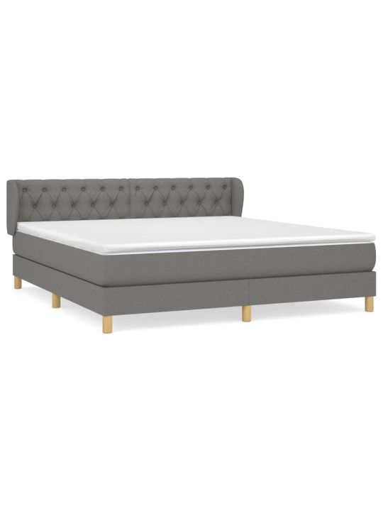 Box spring postel s matrací tmavě šedá 160x200 cm textil