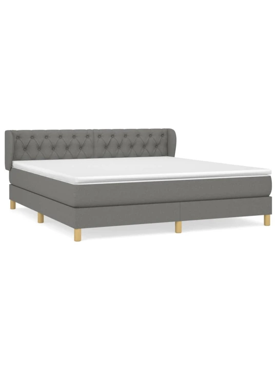Box spring postel s matrací tmavě šedá 160x200 cm textil