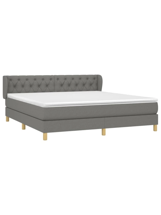 Box spring postel s matrací tmavě šedá 160x200 cm textil