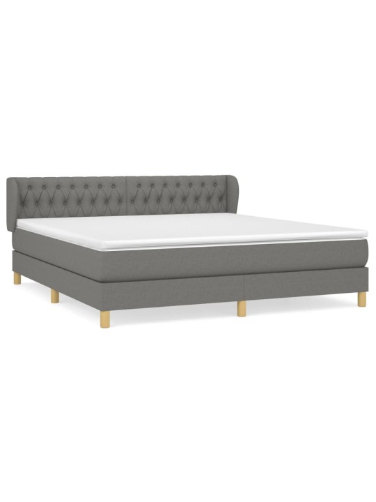 Box spring postel s matrací tmavě šedá 180x200 cm textil