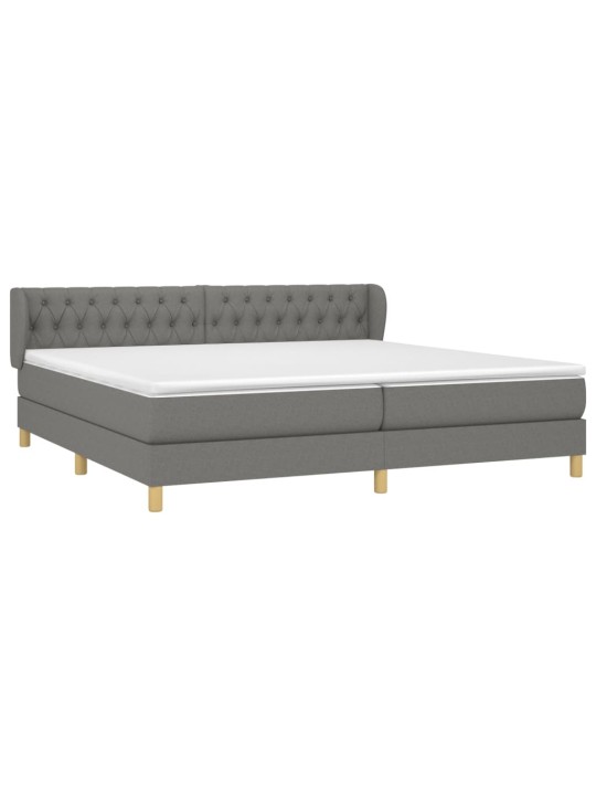 Box spring postel s matrací tmavě šedá 200x200 cm textil