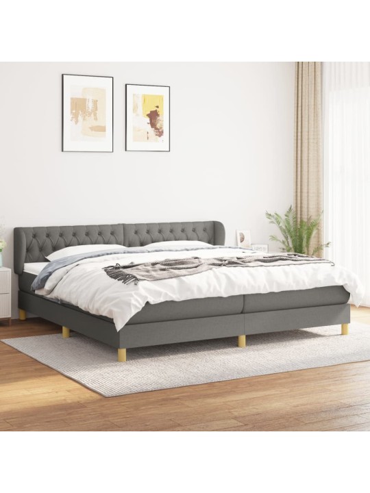 Box spring postel s matrací tmavě šedá 200x200 cm textil