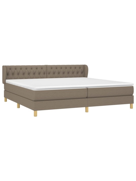 Box spring postel s matrací taupe 200x200 cm textil