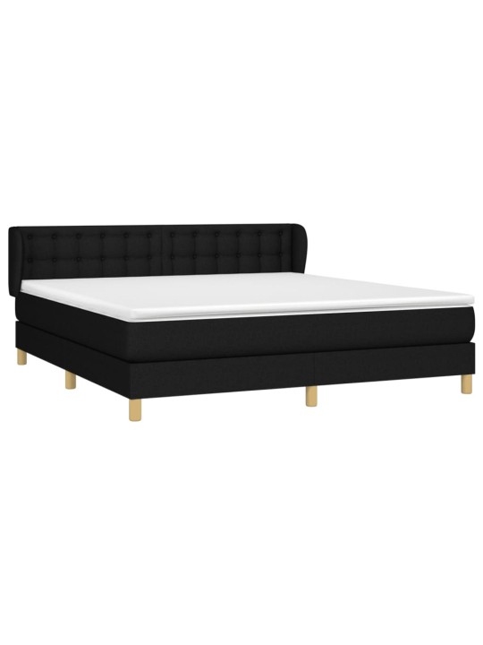 Box spring postel s matrací černá 160x200 cm textil