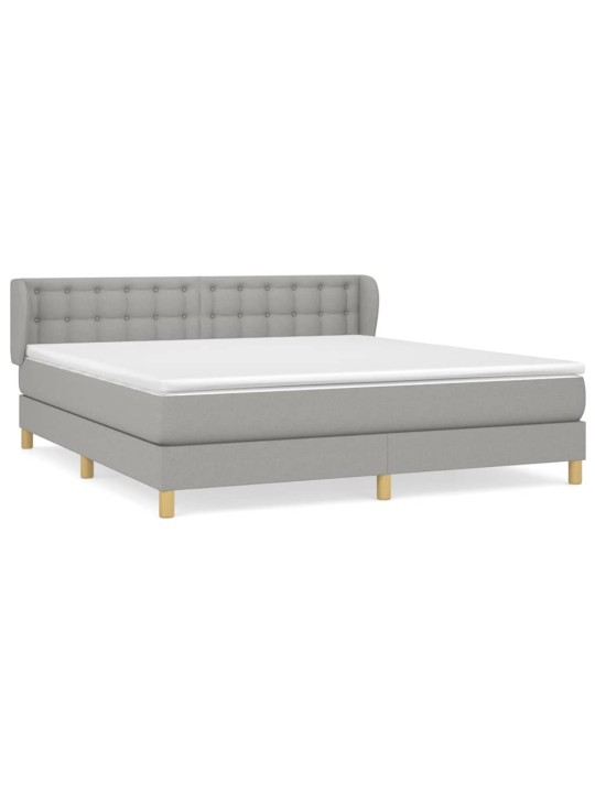 Box spring postel s matrací světle šedá 180 x 200 cm textil