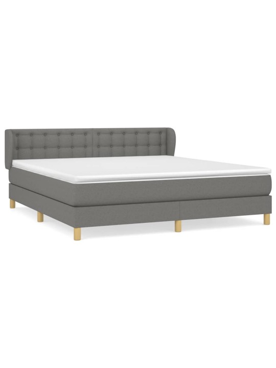 Box spring postel s matrací tmavě šedá 180x200 cm textil