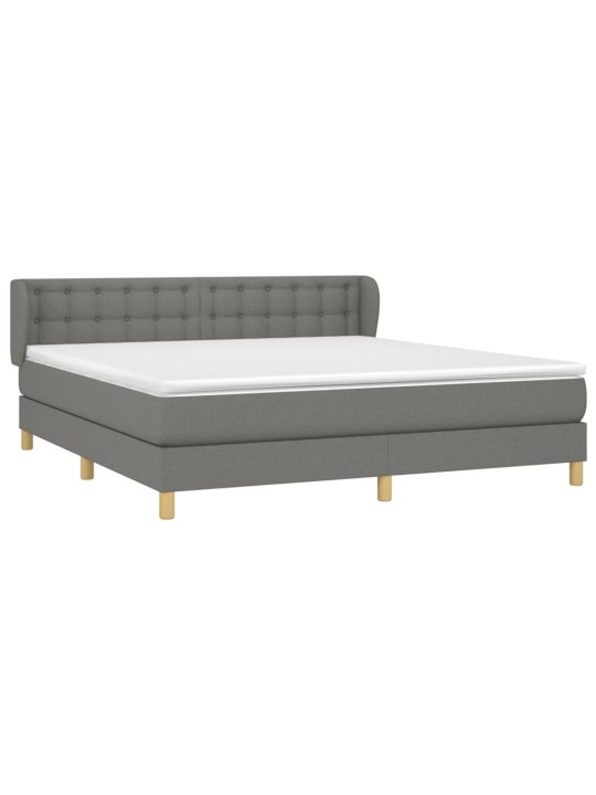 Box spring postel s matrací tmavě šedá 180x200 cm textil