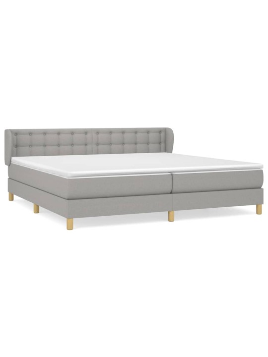 Box spring postel s matrací světle šedá 200 x 200 cm textil