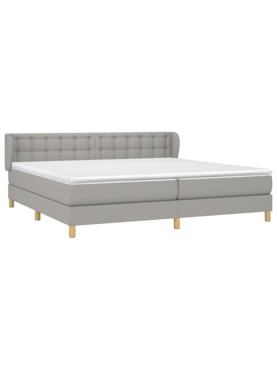 Box spring postel s matrací světle šedá 200 x 200 cm textil