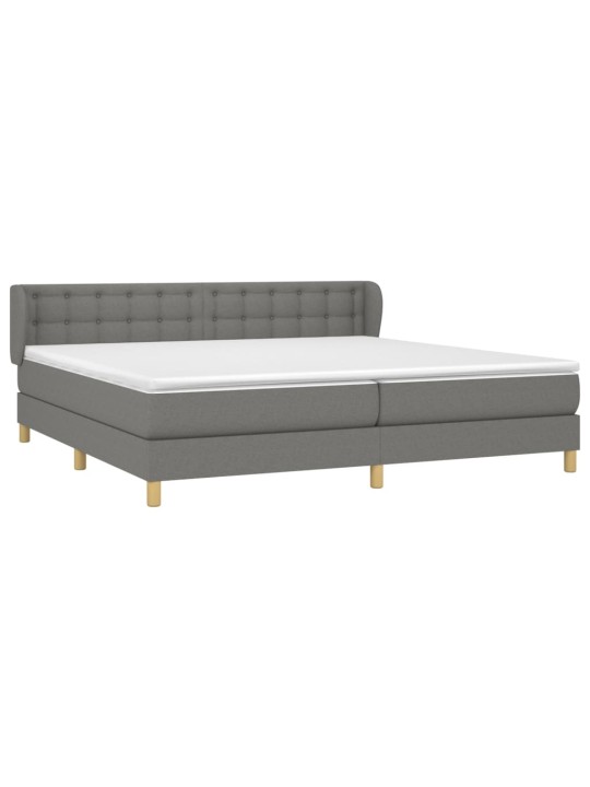 Box spring postel s matrací tmavě šedá 200x200 cm textil