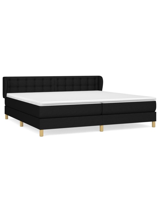 Box spring postel s matrací černá 200x200 cm textil