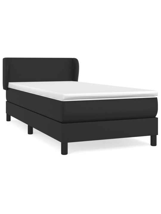 Box spring postel s matrací černá 100x200 cm umělá kůže